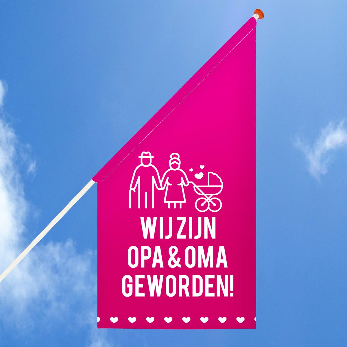 Zo Lief geboortevlag opa en oma - Vlaggen - Kioskvlag - Geboorte - Meisje - Baby