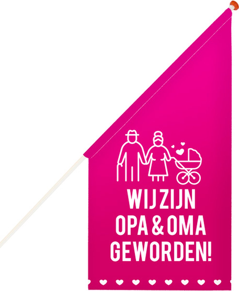 Zo Lief geboortevlag opa en oma - Vlaggen - Kioskvlag - Geboorte - jongen - meisje - baby