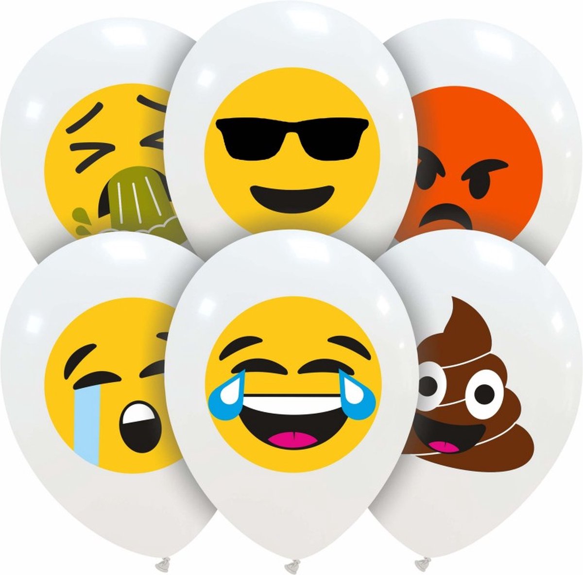 Emoji-latexballonnen 30 cm - 100 stk (assortiment)