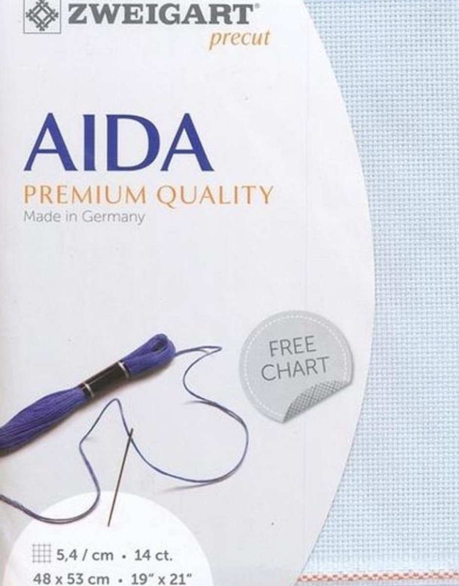 Borduurstof aida 14ct/5.4 kruisje van Zweigart kl. 550 afm. 48x53cm