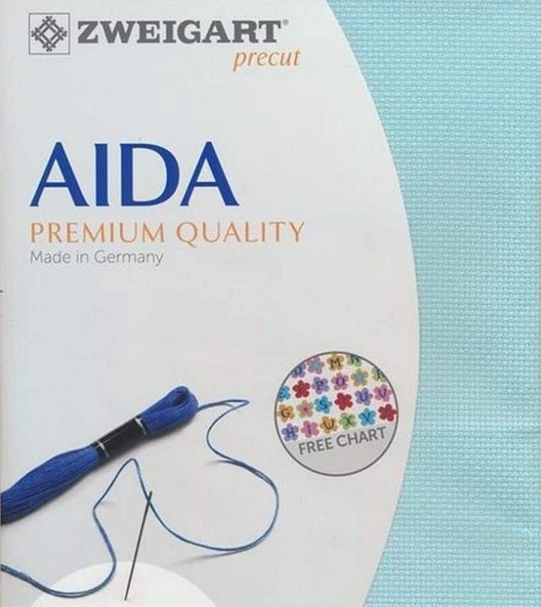 Borduurstof aida 14ct/5.4 kruisje van Zweigart kl.5146 blauw afm. 48x53cm