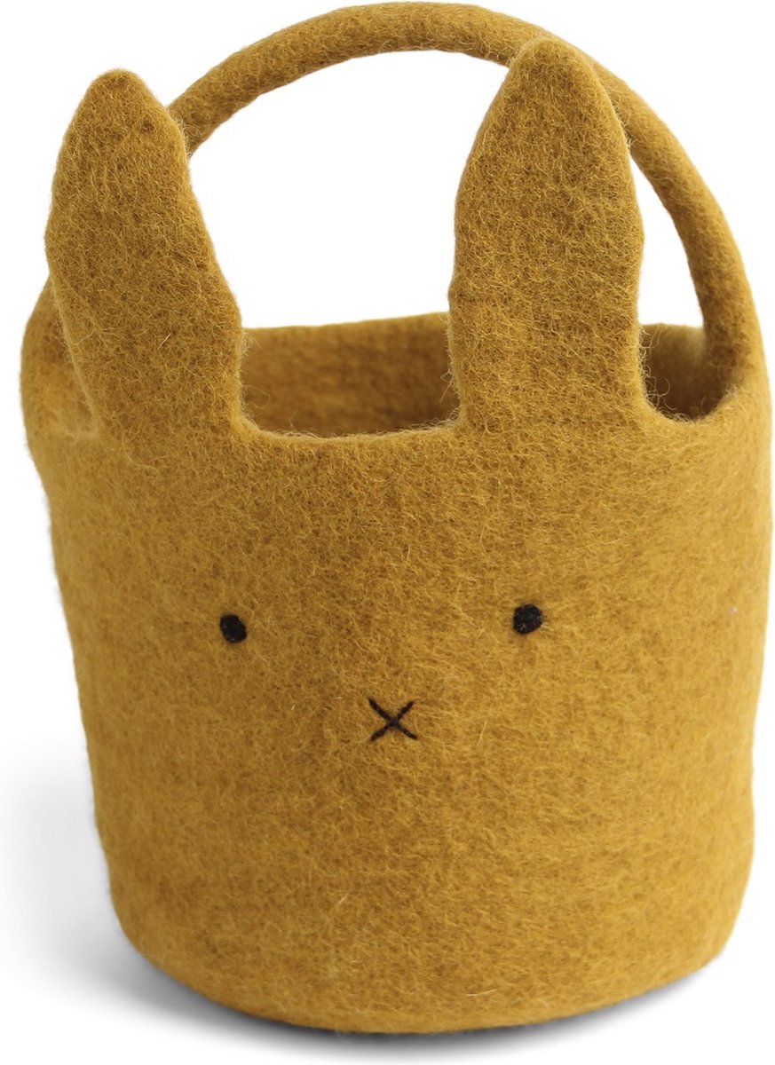 Én Gry & Sif - Paashaas Mandje - Geel Paasmandje - fair trade gemaakt van duurzaam materiaal