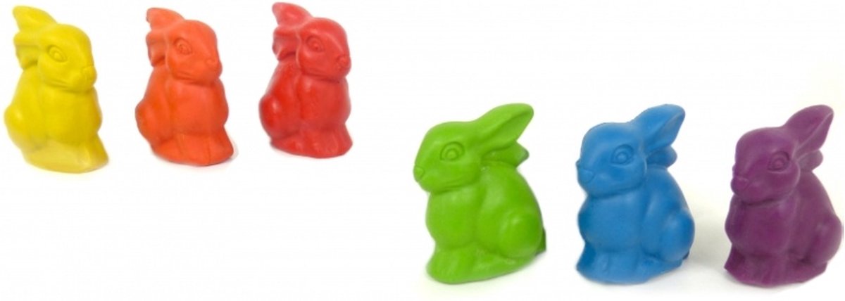 Waskrijtjes - Konijnen Figuurtjes - 6 Stuks