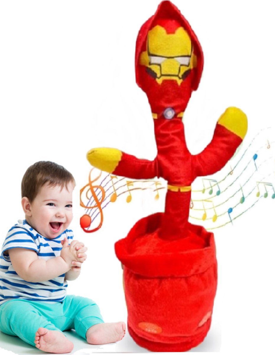 Ødemark® Dansende Cactus - Superheld - Interactieve Pratende Knuffel - Zingende Cactus - TikTok - Dancing - 120 liedjes - Recorder - Baby Speelgoed 6 Maanden - Pluche - Uniek Design - USB Opladen