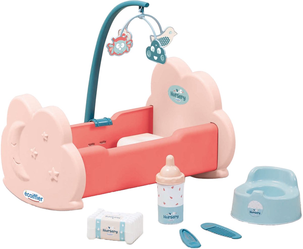 Ecoiffier Poppenwieg met Accessoires, 6dlg.