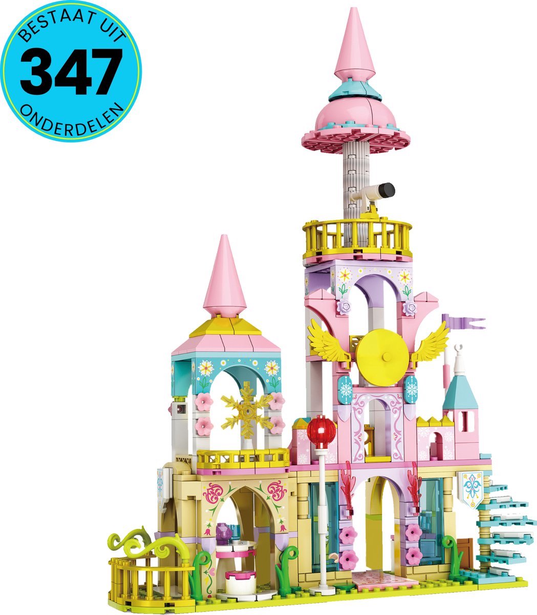 WOMA® Prinsessen Kasteel Speelgoed Set Geschikt Voor LEGO - Vanaf 6 Jaar - 347 Bouwstenen - Bouwpakket - STEM Speelgoed - Speelset - Bouwspeelgoed - Inclusief Handleiding