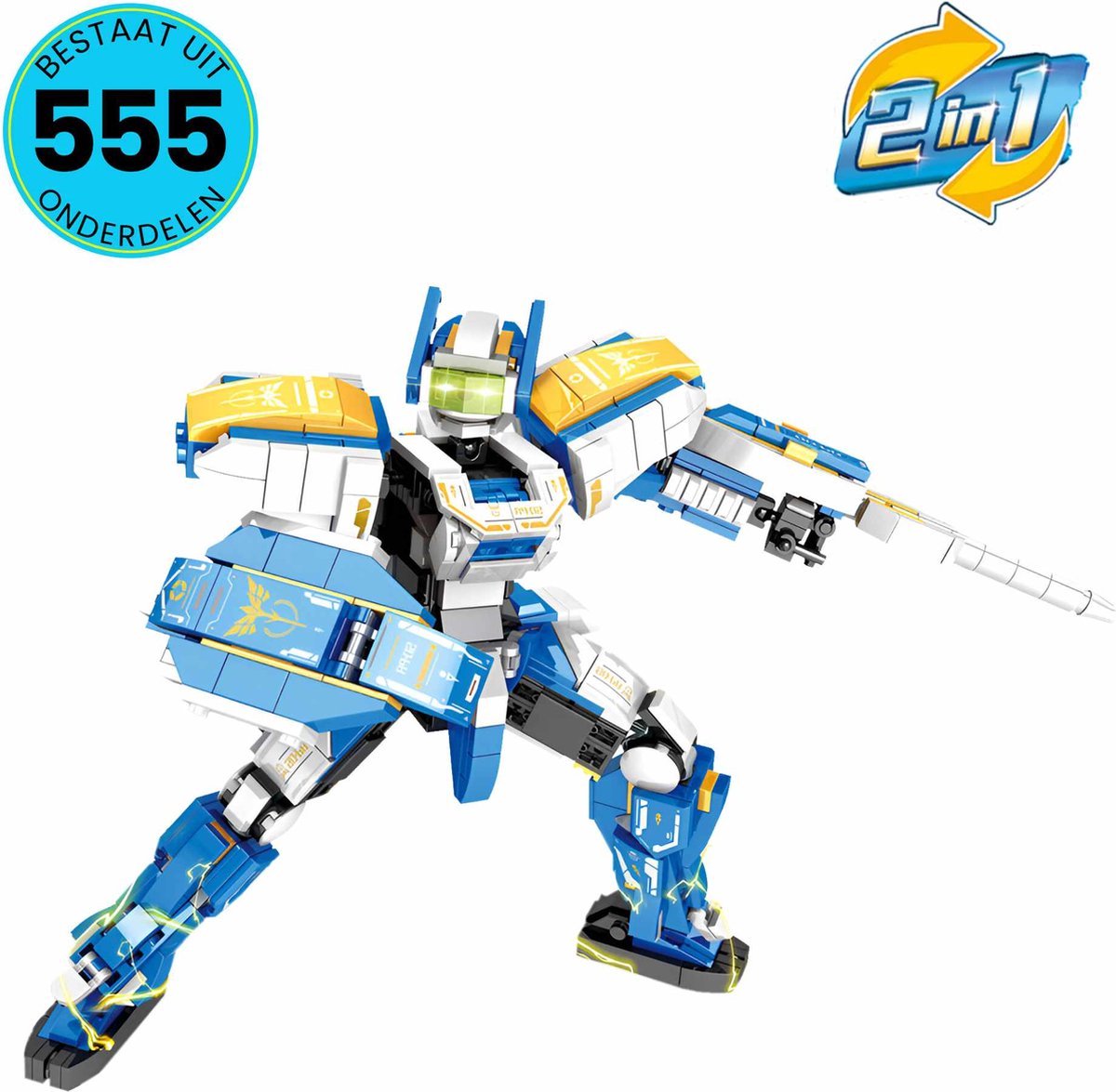 WOMA® Robot Speelgoed Set Geschikt Voor LEGO - Vanaf 6 Jaar - 555 Bouwstenen - Galaxy Defender - Bouwpakket - STEM Speelgoed - Speelset - Bouwspeelgoed - Bouwvoertuig - Inclusief Handleiding
