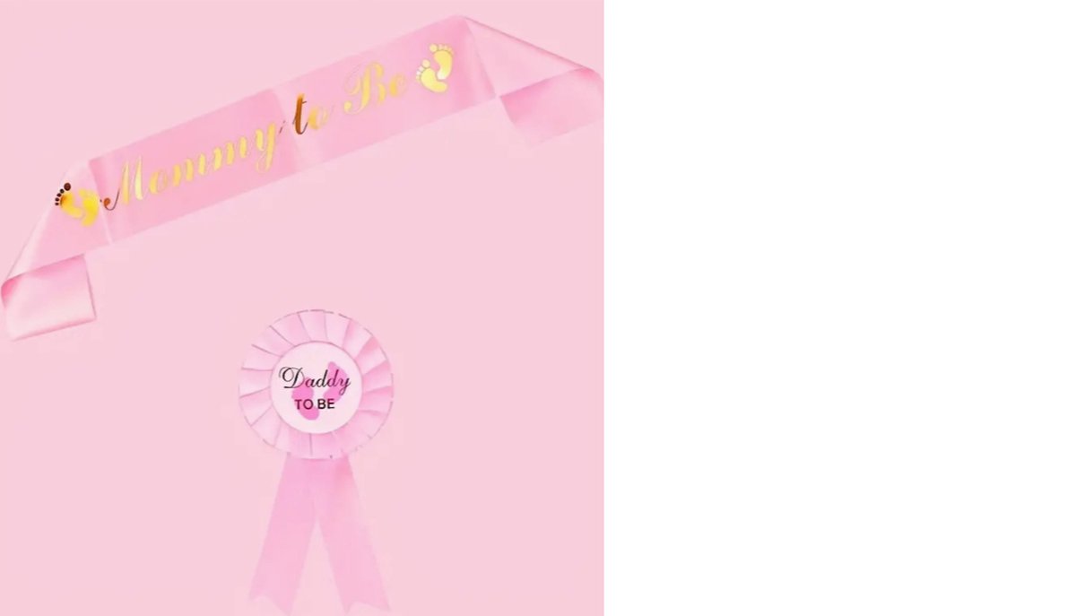 Babyshower set Sjerp Mommy to Be en rozet Daddy to be ROZE- babyshower - gender reveal - kraamfeest - zwanger – geboorte