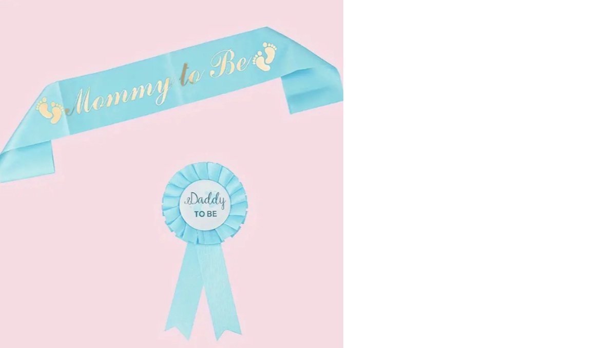 Babyshower set Sjerp Mommy to Be en rozet Daddy to be blauw- babyshower - gender reveal - kraamfeest - zwanger – geboorte