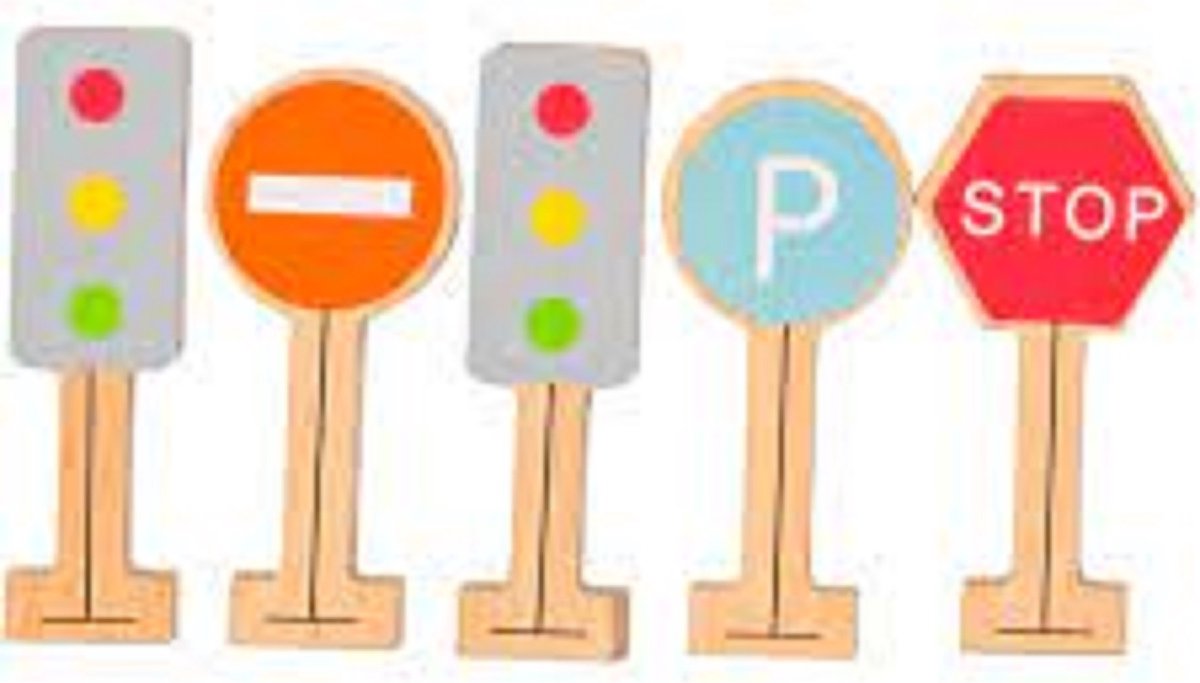 verkeersbordenset hout - 5-delige set verkeersborden - houten - speelgoed - 5x verkeersbord - leerzaam - educatief - duurzaam FSC