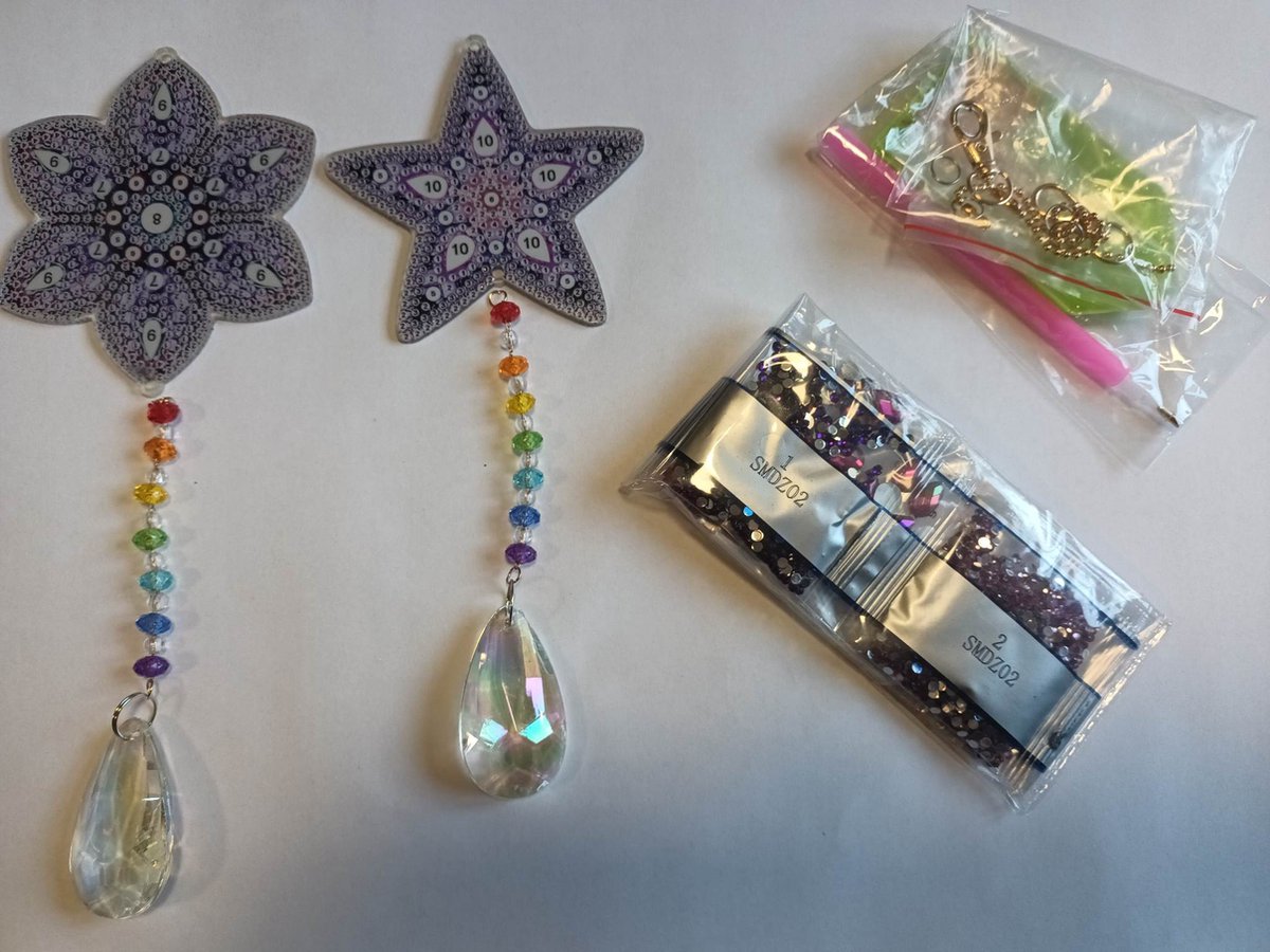 Diamond Painting Sleutelhangers - Maak zelf de Mooiste sleutelhanger - Bloem 2 stuks