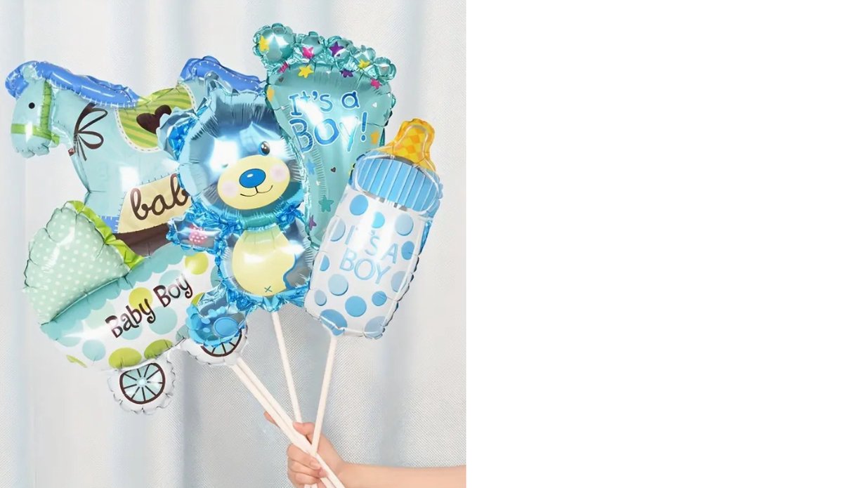 Baby boy ballonnen set (5 stuks) - Geboorte - Babyshower -Babyboy - Genderreveal -Decoratie -Kraambezoek