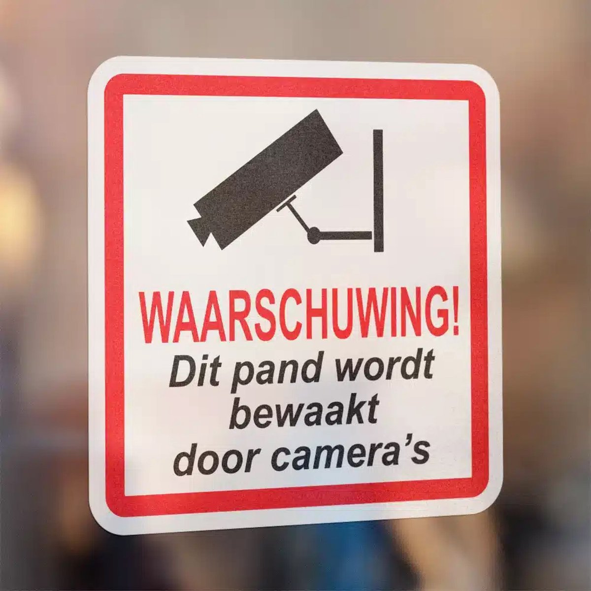Camera Beveiligingssticker - Set van 3 Stickers - 6 x 6 cm