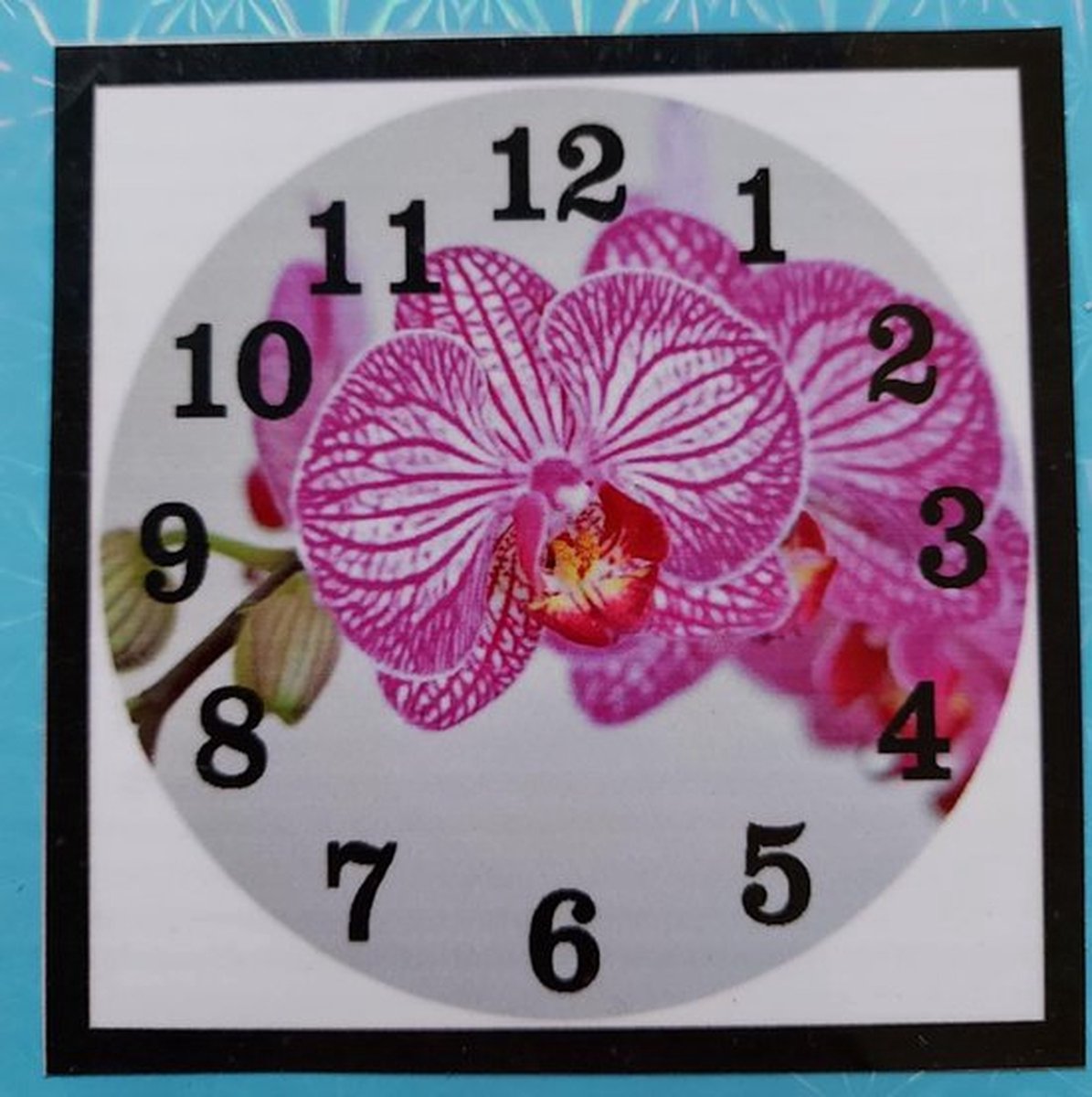 Diamond Painting klok - Klok om te painten - Orchidee