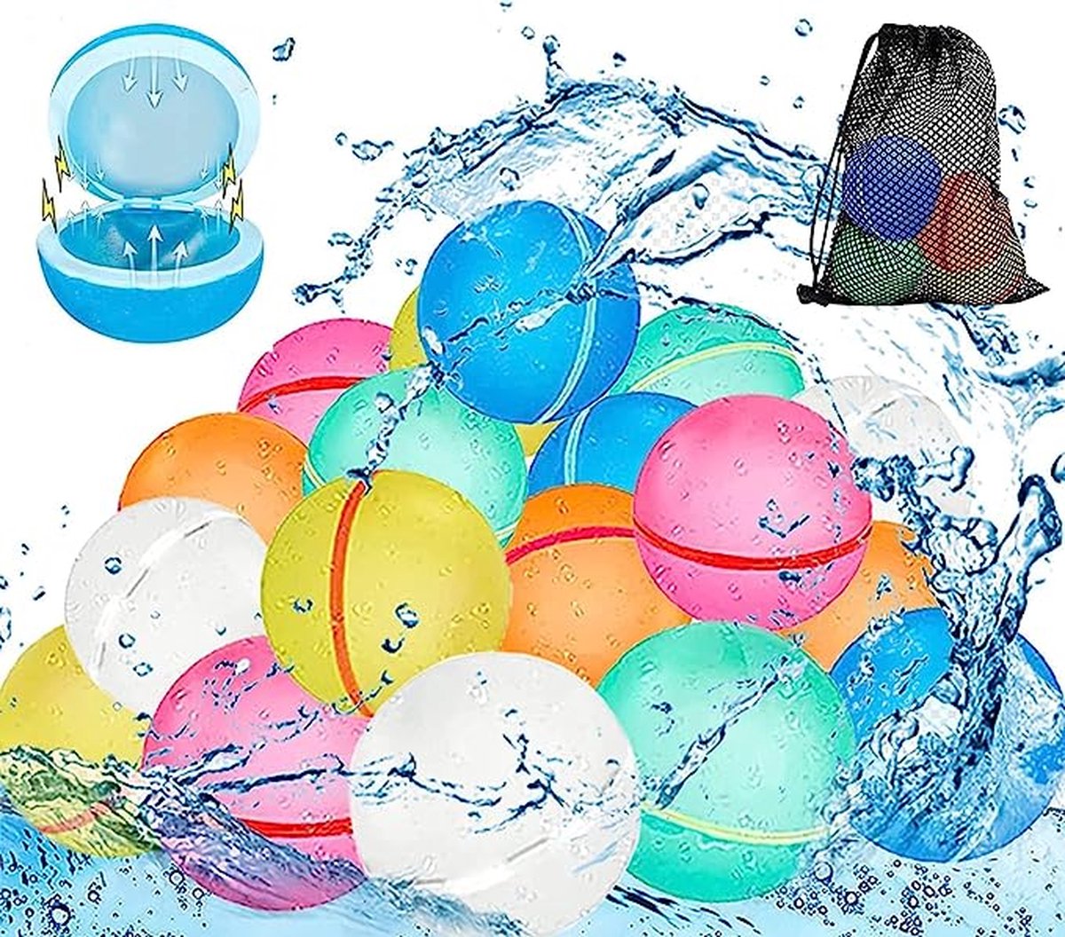 Herbruikbare Waterballonnen - Ballonnen Zelfsluitend - Waterballonnen - Waterbal - 24 stuks