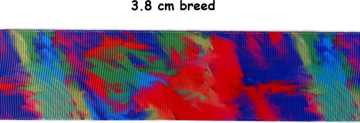 Lint - Grosgrain lint - Regenboog kleuren - 38 mm breed - 5 m - Polyester lint - Ribbon - Sierlint - Hobby lint - Decoratie lint