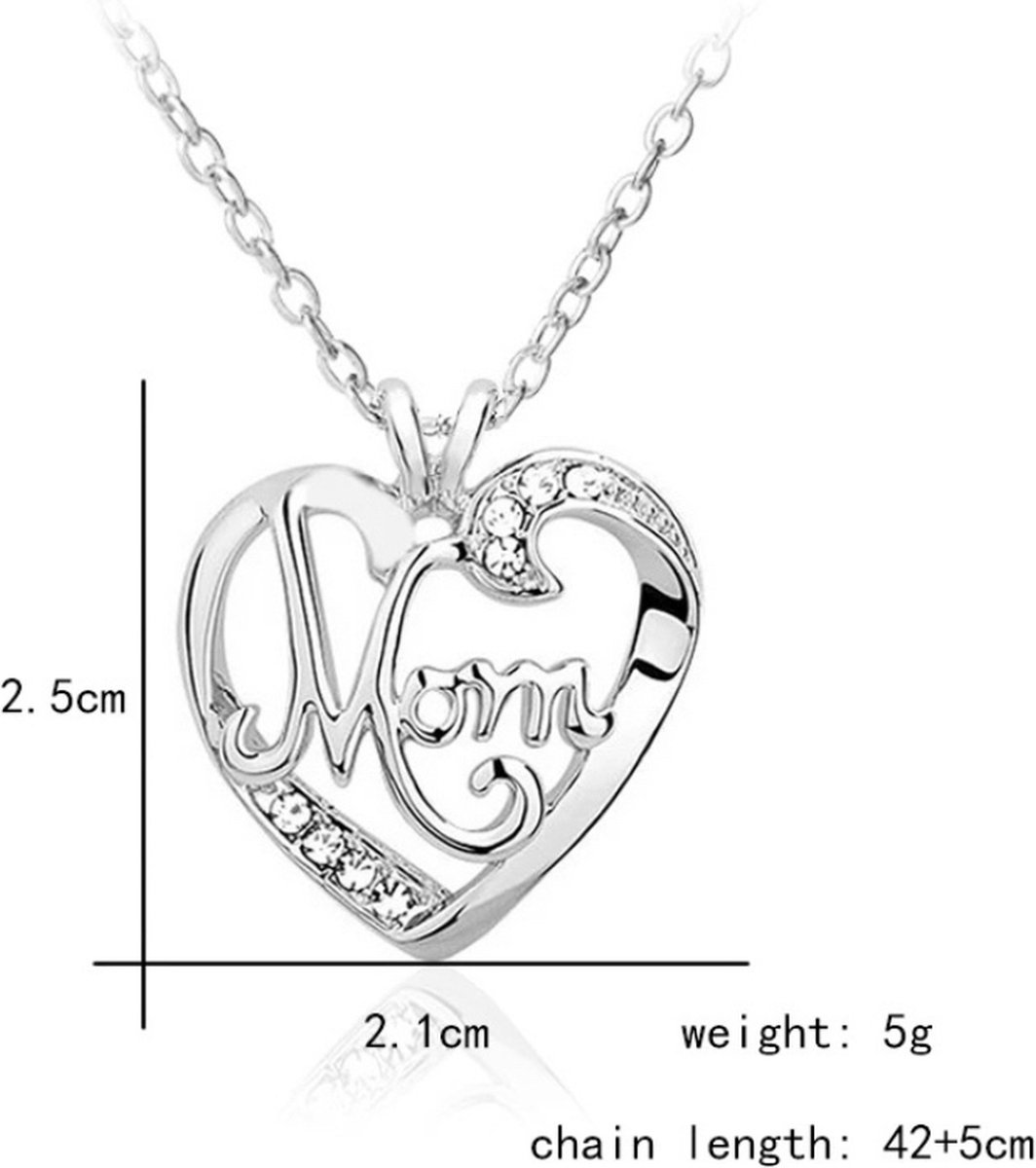 Moederdag - Ketting - Hanger - Hart - Mom - Mama - Valentijnsdag - Moederdag