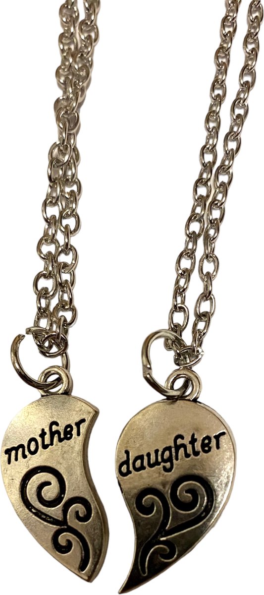 Moederdag - Moeder - Dochter - Breekhartjes - 2 kettingen - Liefde - Hart