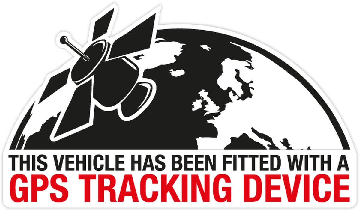 Planeet GPS Tracking Device Sticker - Set van 3 Stickers - 7,3 x 4,2 cm