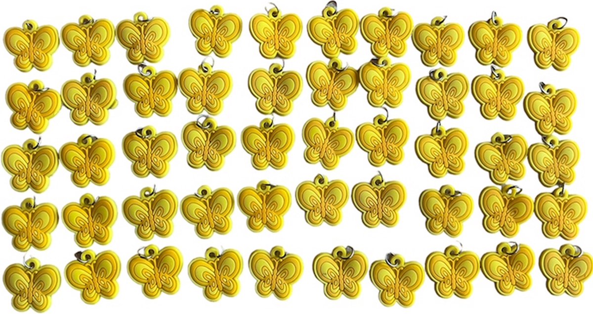 Set van 50 stuks kunststof kinderbedeltjes Vlinder