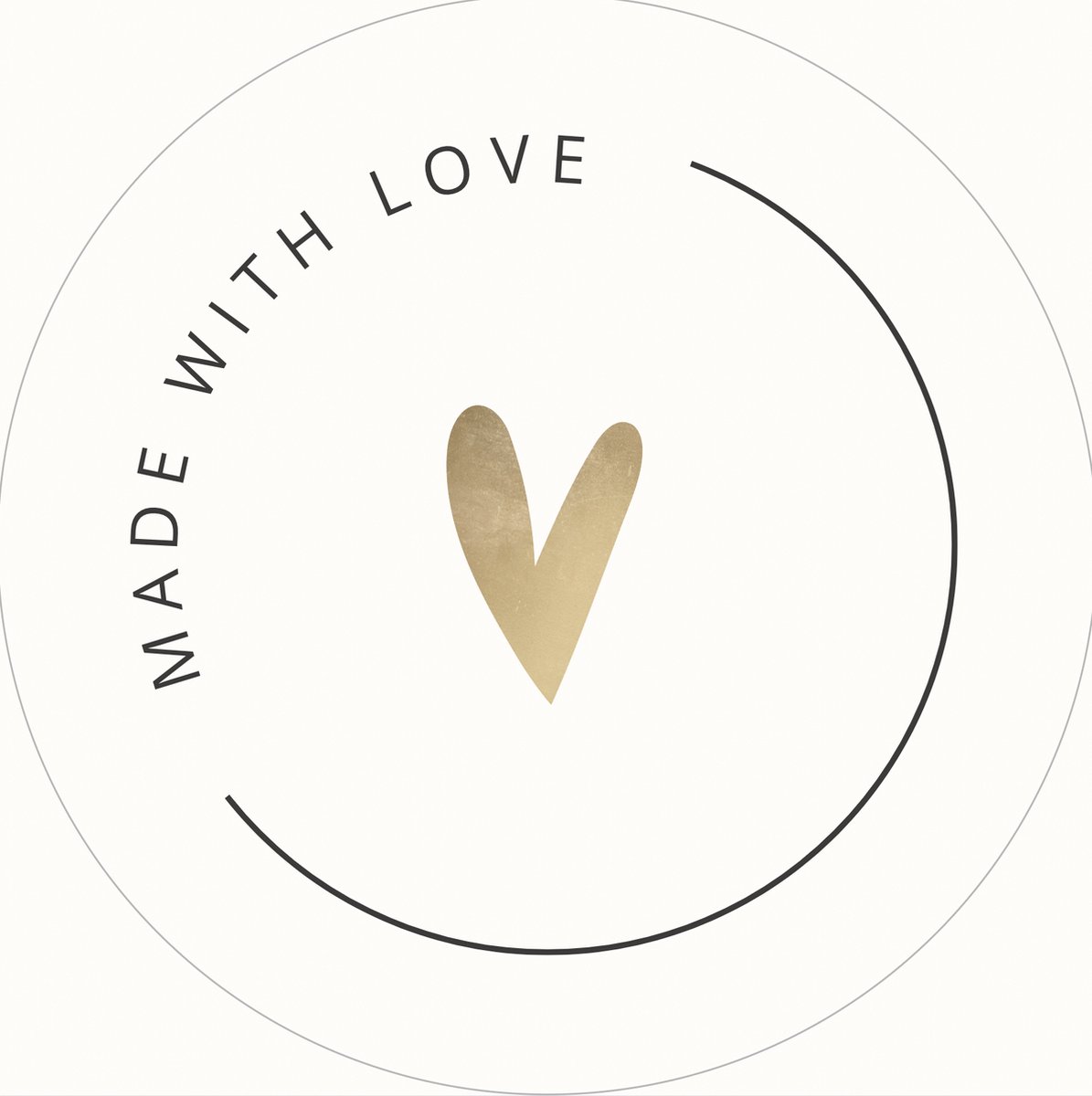 Sluitzegel rond, creme beige Aesthetic made with love 60stuks