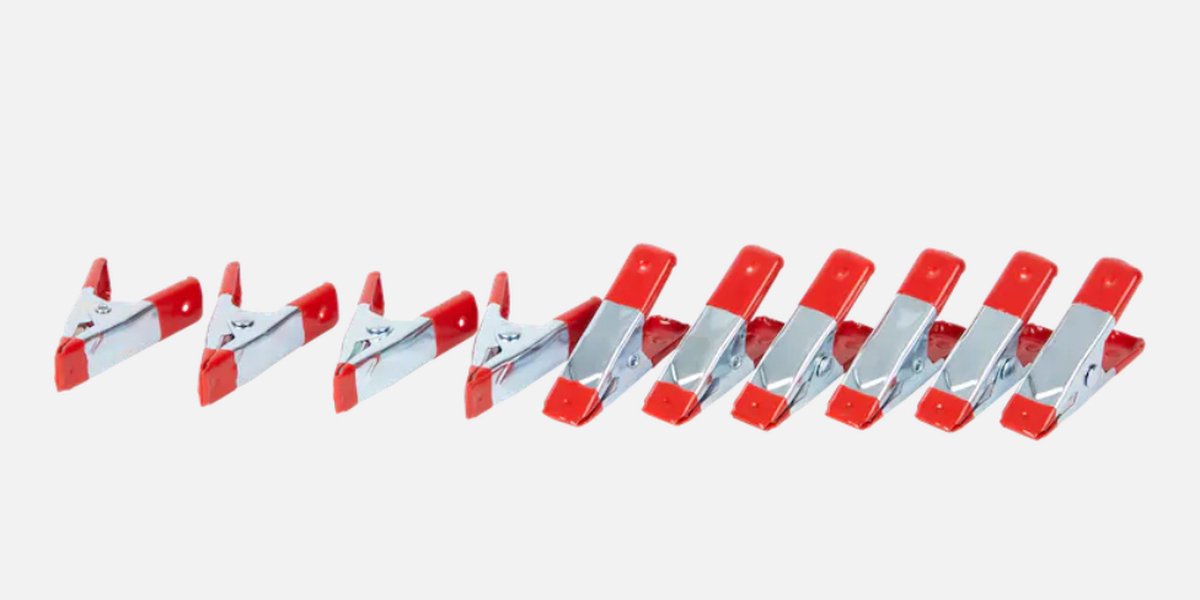 Veerklemmen set - Metalen veerklemmen - Zeilklemmen - Marktklemmen - 10 stuks